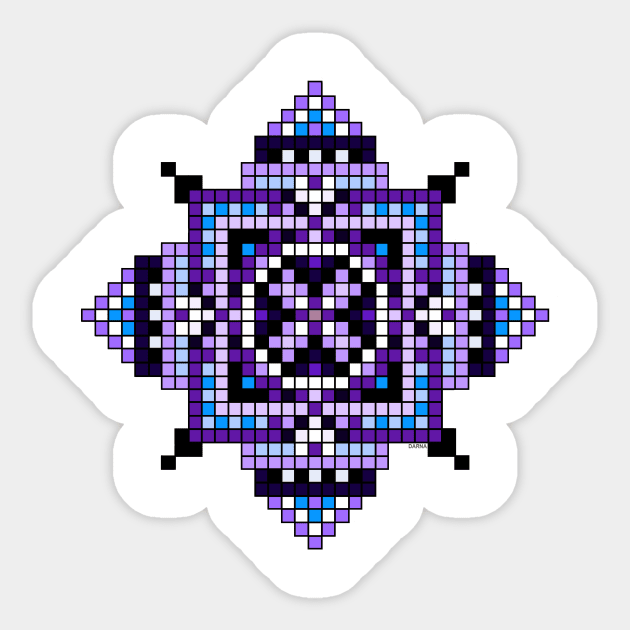 small purple pocket size pixelated mandala Sticker by DARNA